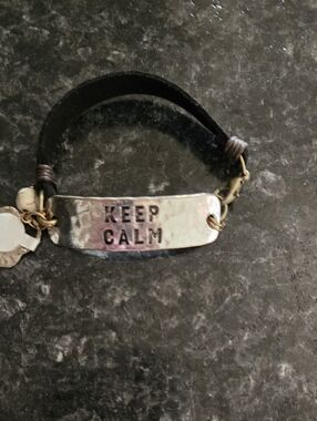 Keep Calm Suede  Strap Bracelet - Black